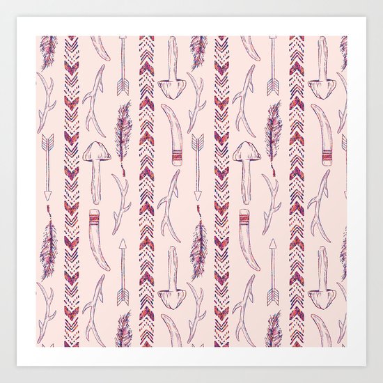 Tribal Mushroom Art Print