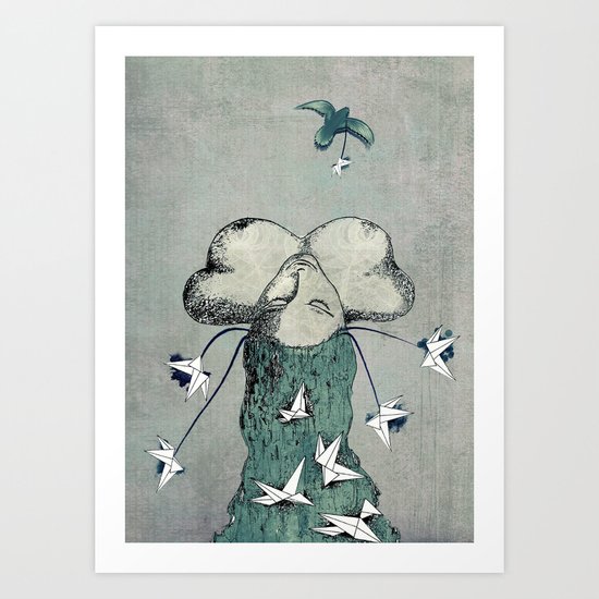 Origami's passion - a collaboration between Christelle Guilhen and Gwenola de Muralt Art Print