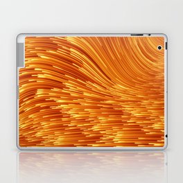Abstract 3D visualization of a geometric low-poly golden surface. 3d ing illustration. Sci-fi creative futuristic background.  Laptop Skin