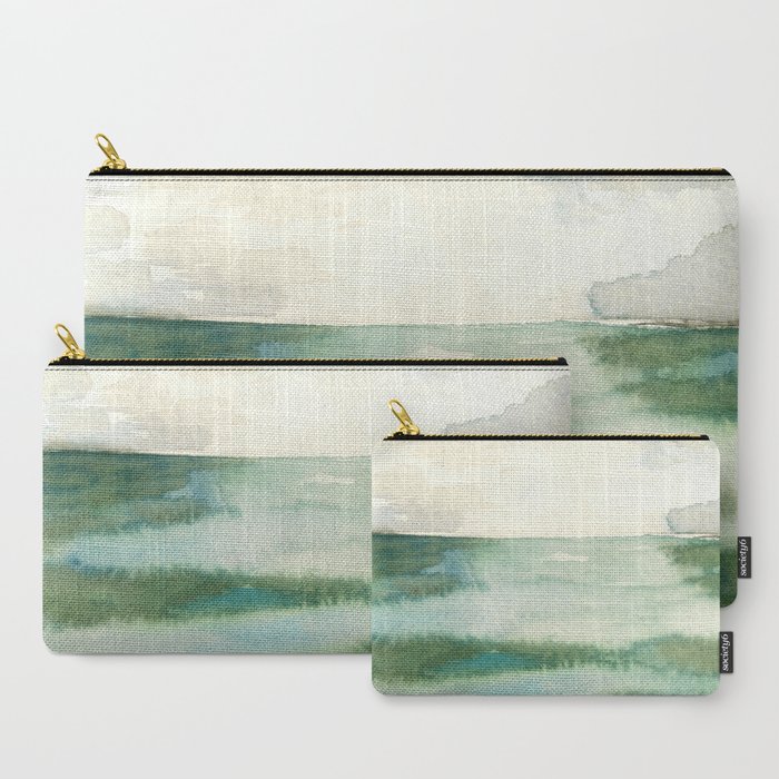 Emerald Sea Watercolor Print Carry-All Pouch