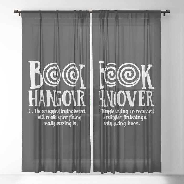 Funny Book Hangover Definition Sheer Curtain