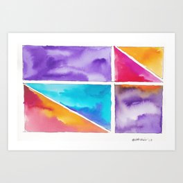 180811 Watercolor Block Swatches 2| Colorful Abstract |Geometrical Art Art Print