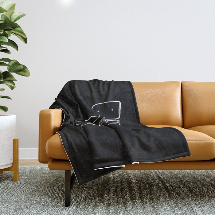 Mid-century - Eames Lounge Chair Sketch (WN) Throw Blanket