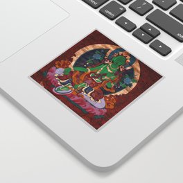 Green Tara Thangka Buddhist Art Print Sticker