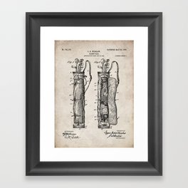 Golf Bag Patent - Caddy Art - Antique Framed Art Print