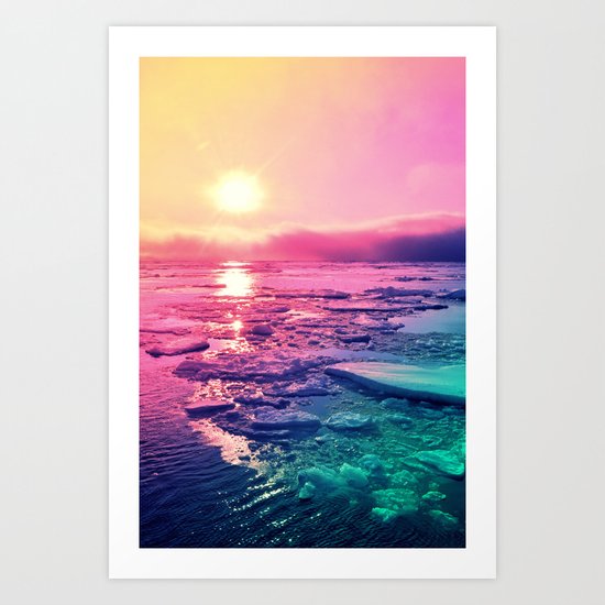 Pastel Sunset Waters Art Print