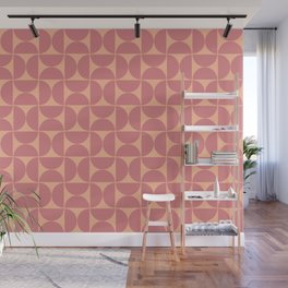 Mid-Century Modern Pattern No.51 Mini - Peach Fuzz and Peach Blossom Wall Mural
