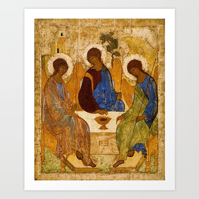 Holy Trinity Icon Byzantine Orthodox Rublev Gift for Priest Religious Artwork Art Print by ...