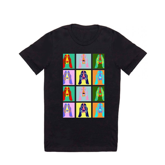 Basset Hound Dog Pop Art T Shirt
