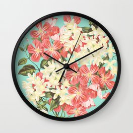 Clematis Floral Pattern Wall Clock