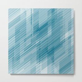 The Blue Hash - Geometric Pattern Metal Print | Digital, Graphicdesign, Vector, Hatching, Blue, Illusion, Abstract, Cross, Optical, Geometric 