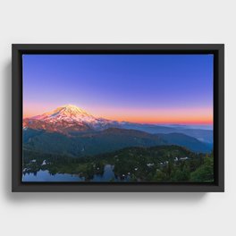 Mount Rainier at Sunset Framed Canvas