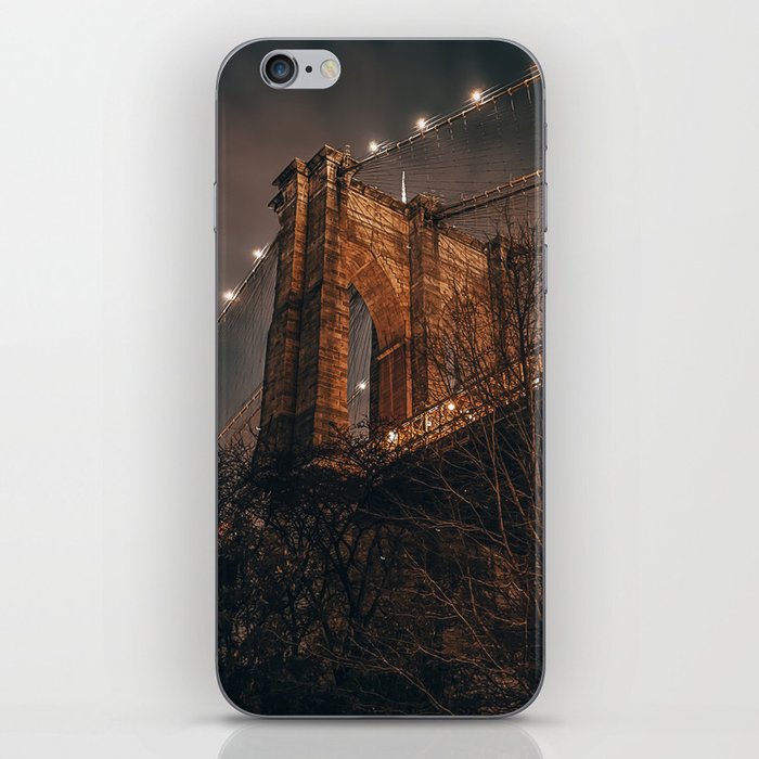 Brooklyn Bridge at night in New York City iPhone Skin