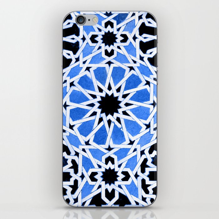 Blue Moroccan Zellige Mosaic Tiles Modern Geometric Zellij iPhone Skin