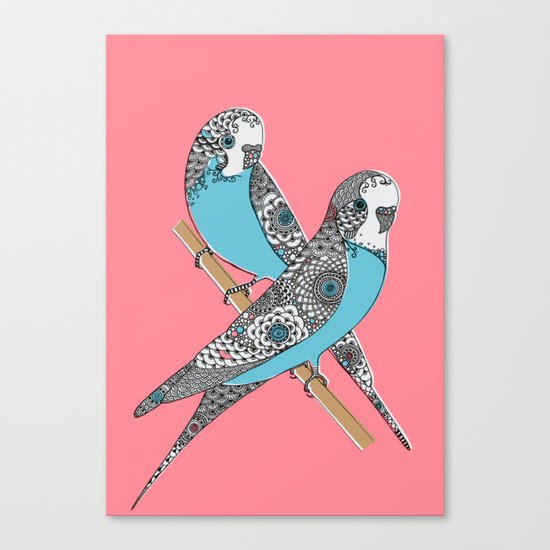 Budgies Canvas Print