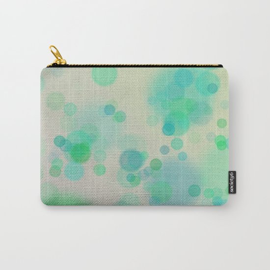 Painterly Blue and Green Circle Abstract Carry-All Pouch