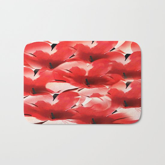 Red Poppies - Painterly Bath Mat