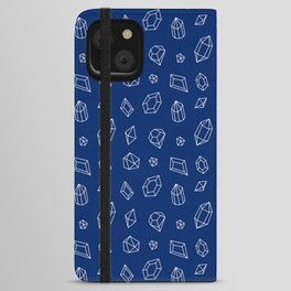 Blue and White Gems Pattern iPhone Wallet Case