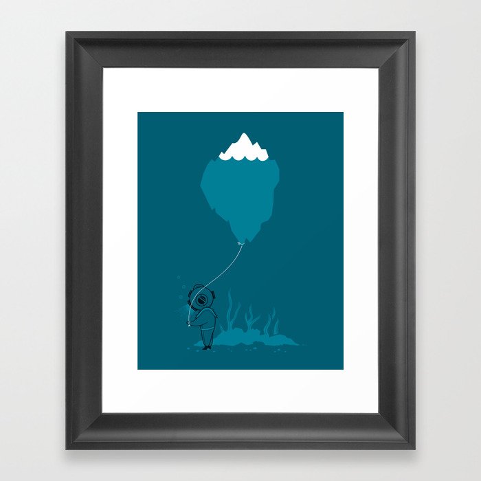 The Diver and his Balloon Framed Art Print