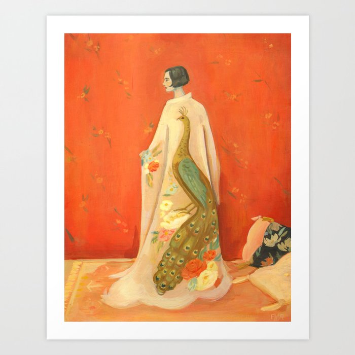 Peacock Kimono Kunstdrucke Peacock Kimono Kunstdrucke