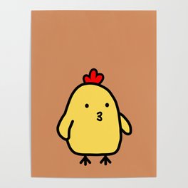 Kissy Face Flirty Rooster Chicken  Poster