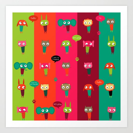 Little friends Art Print