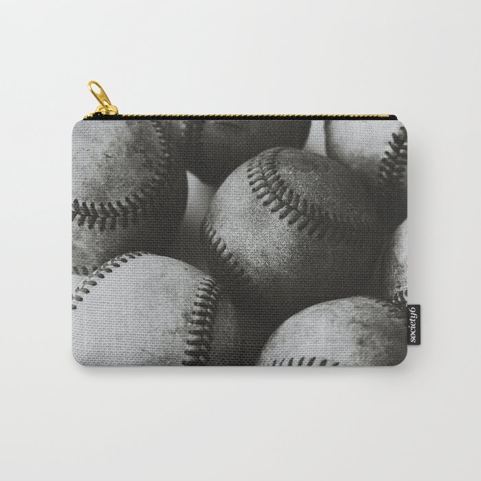 Old Baseballs in Black and White Carry-All Pouch