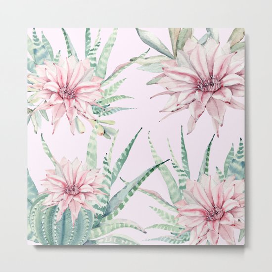 Cactus Pattern 2 Pink #society6 #buyart Metal Print