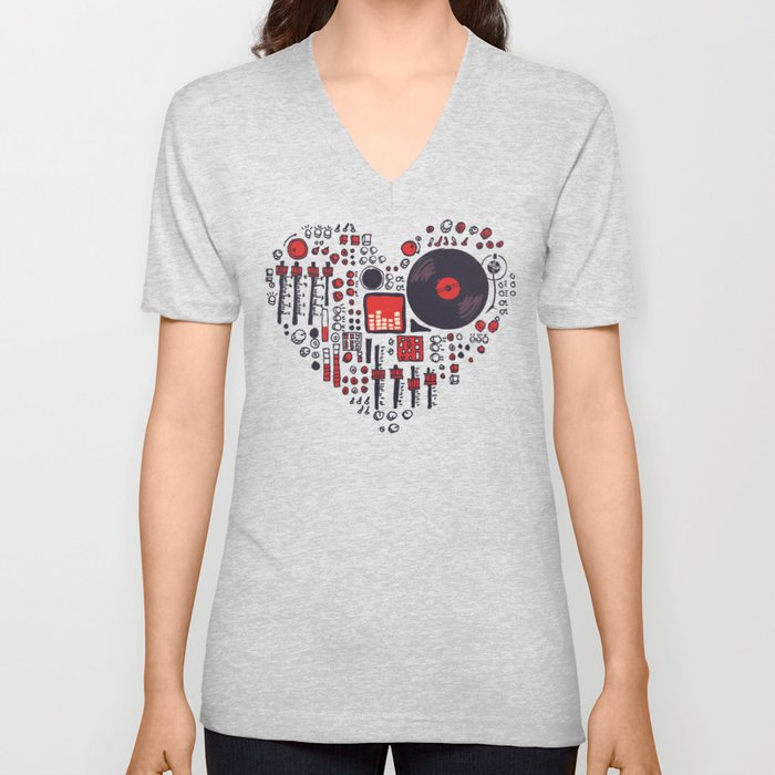 Music in every heartbeat V Neck T Shirt