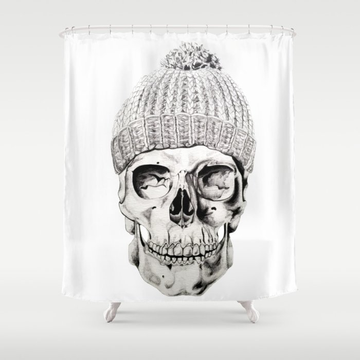 Skull with Hat Shower Curtain