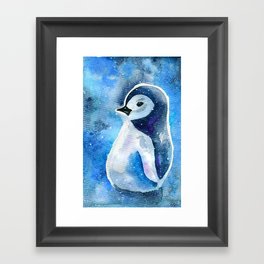 Winter Penguin in the Snow Framed Art Print