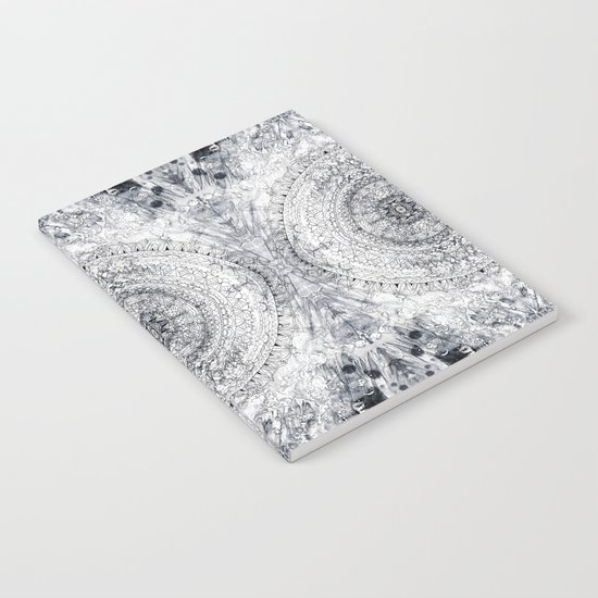 Black&white Mandala - & Grey Blue Notebook