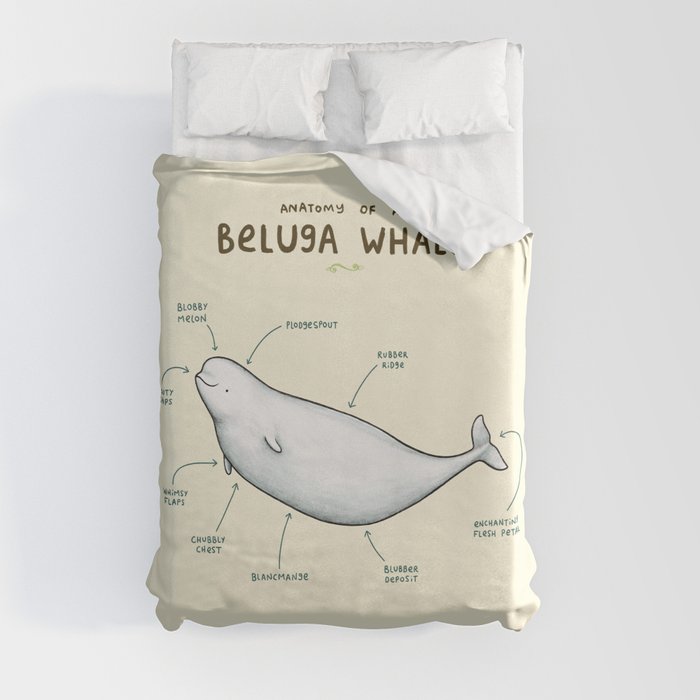 Anatomy of a Beluga Whale Duvet Cover
