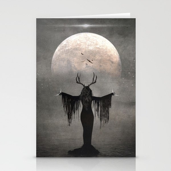Creatrix - Witch Moon Goddess Magick Gothic Spell Antlers Horns Horned Stationery Cards