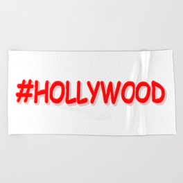 "#HOLLYWOOD" Cute Design. Buy Now Beach Towel