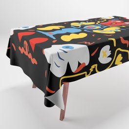 Black Magic Mystic Pattern Art with Creatures  Tablecloth