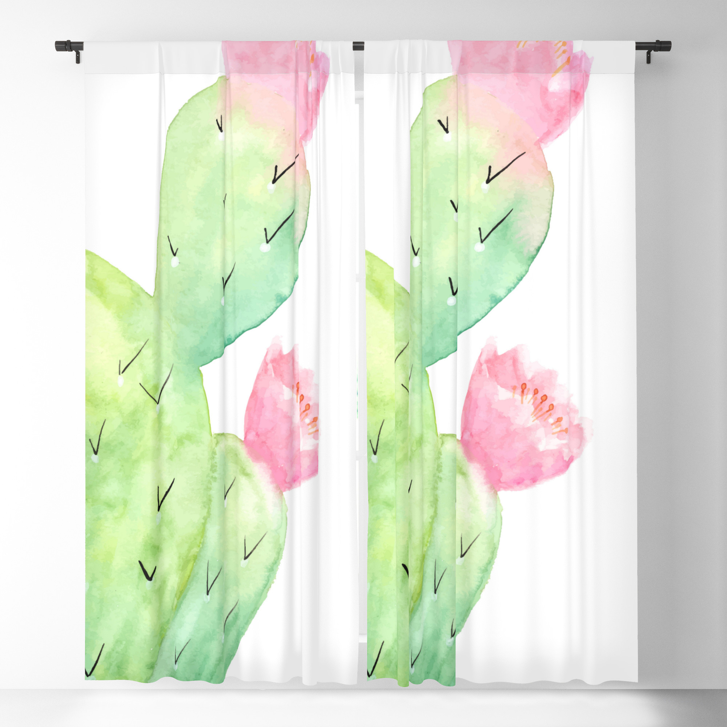 Watercolor Cactus | Buy Watercolor Art | Society 6 Blackout Curtain By Harpley Design Studio | Society6