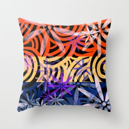 Color Pattern -Zentangle-Flower-Color combination Throw Pillow