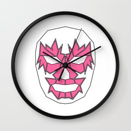 Mascara de Lucha Libre Rosa Wall Clock
