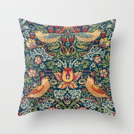 Strawberry Thief, Wallpaper by William Morris Throw Pillow