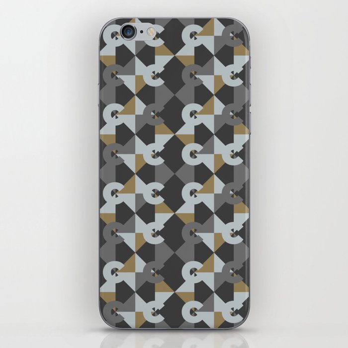 Grey abstract geometrical pattern iPhone Skin