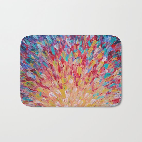 SPLASH - WOW Dash of Cheerful Color, Bold Water Waves Theme, Nature Lovers Modern Abstract Decor Bath Mat