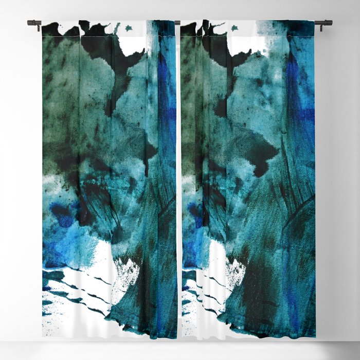 Scenic Route: a pretty, minimal abstract piece in blue and green by Alyssa Hamilton Art Blackout Curtain