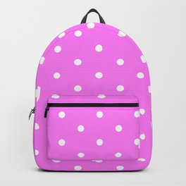 Polka Dots Pattern Rose Pink and White Backpack