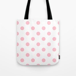 Polka Dots - Pink on White Tote Bag