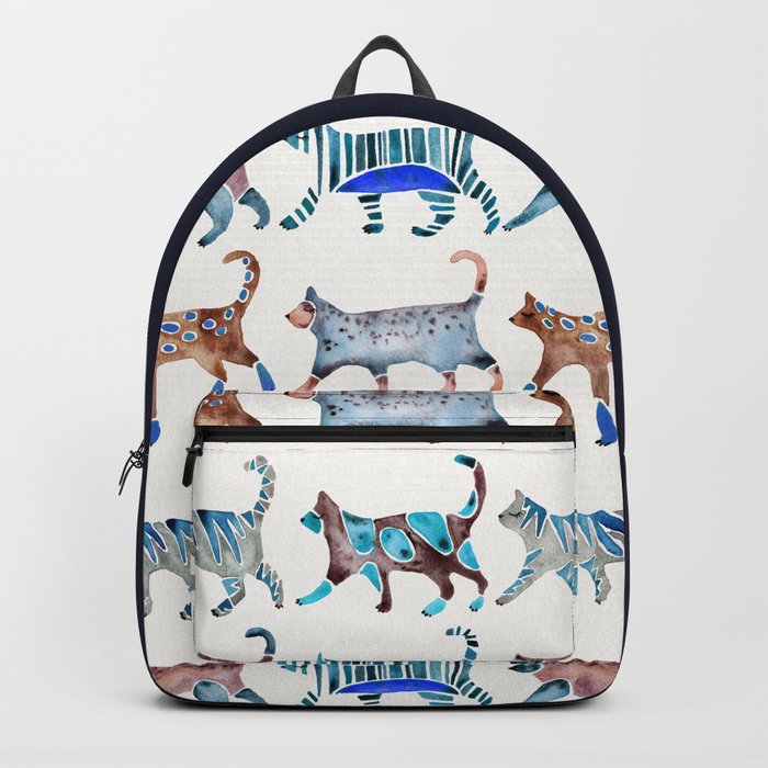 Cat Collection – Blue & Brown Palette Backpack