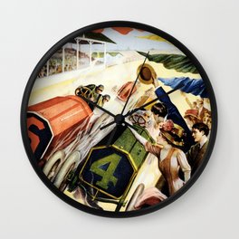 Indianapolis Motor Speedway The Greatest Race Course in the World Vintage Poster Wall Clock
