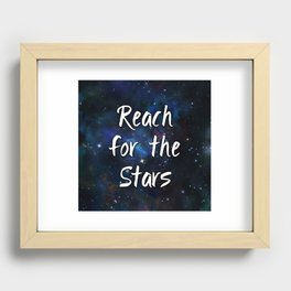 Reach for the Stars Galaxy Nebula Inspirational Quote Recessed Framed Print