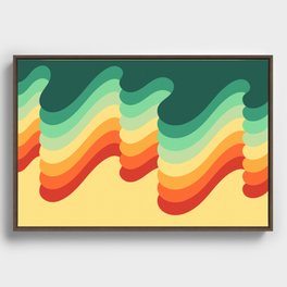 Colorful Wave Ripples Abstract Nature Art In Warm Natural African Color Palette Framed Canvas