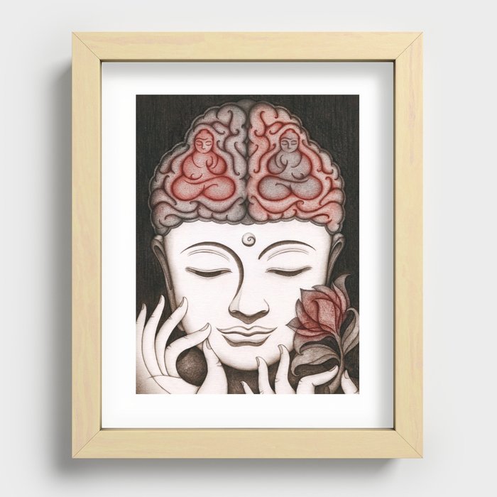 How meditation changes your brain... and makes you wiser? Recessed Framed Print